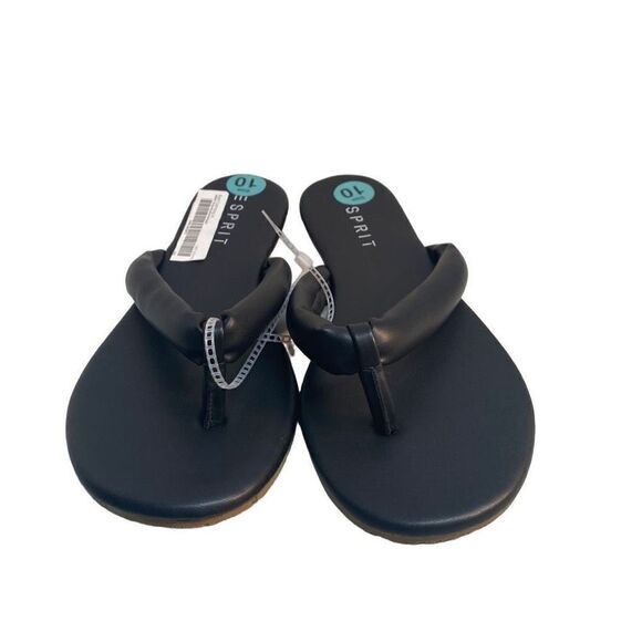 ESPRIT Women’s Thong Sandals Size 10 Black New With Tags No Box - Picture 1 of 7